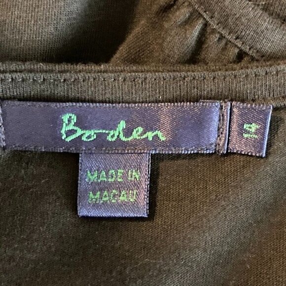 Boden Surplice Neckline 3/4 Sleeve Jeweled Waist Top Size 10 - Picture 5 of 7